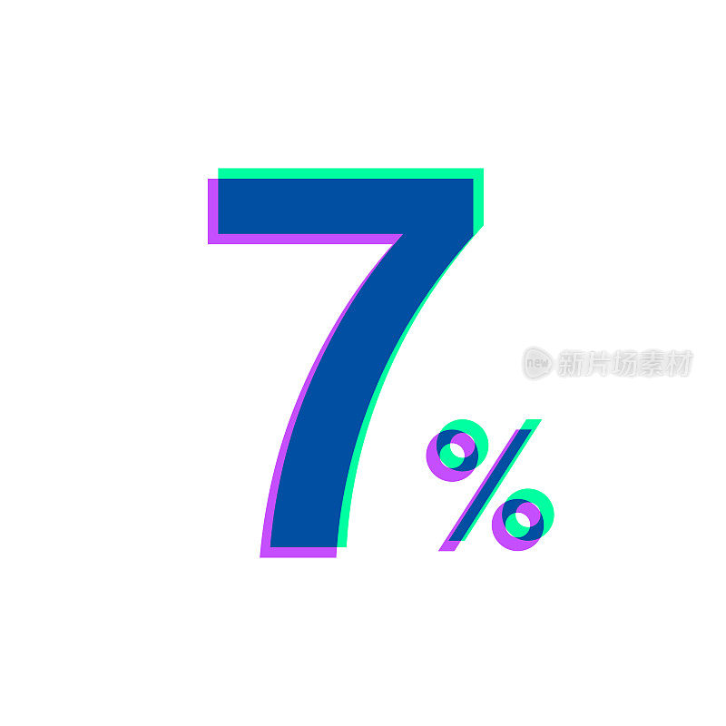 7% - 7%。图标与两种颜色叠加在白色背景上